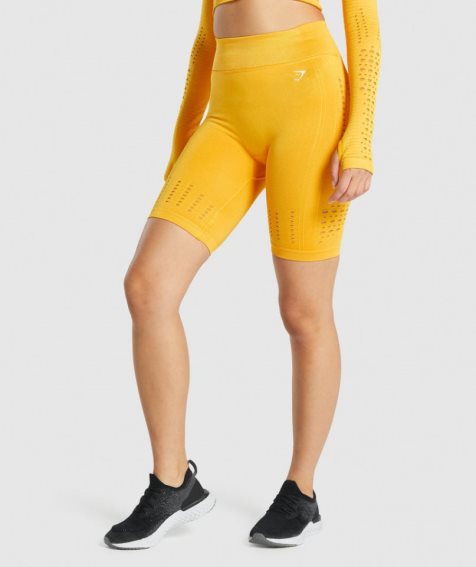 Szorty Gymshark Glow Seamless Damskie Żółte | PL 683GHN